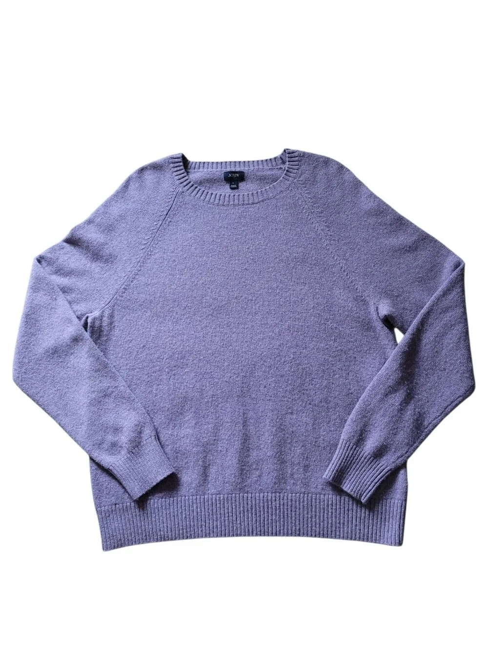 J.Crew Mens Sweater Pullover Purple Lilac Lambs Wool Blend Size L Large
